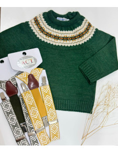 Jersey verde con greca nórdica